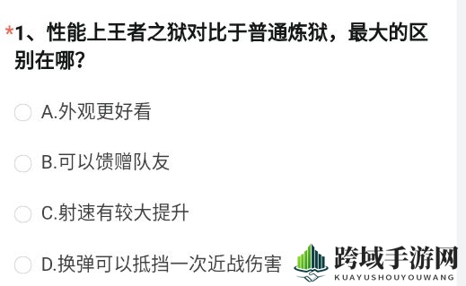 《CF手游》王者之狱与普通炼狱区别答案详解