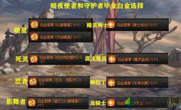 《DNF》白金徽章角色搭配方案